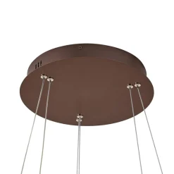 Lucande LED-hængelampe Yonam, Ø 60 cm, 2 lyskilder, brun, CCT