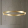 Lucande LED-hængelampe Yonam, Ø 80 cm, 1 lyskilde, guld, CCT
