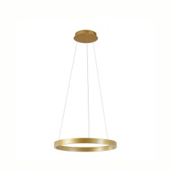 Lucande LED-hængelampe Yonam, Ø 60 cm, 1 lyskilde, guld, CCT