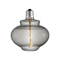 Lucande LED-klokkelampe, E27 4W, Ø 16 cm, 1800K, røgfarvet