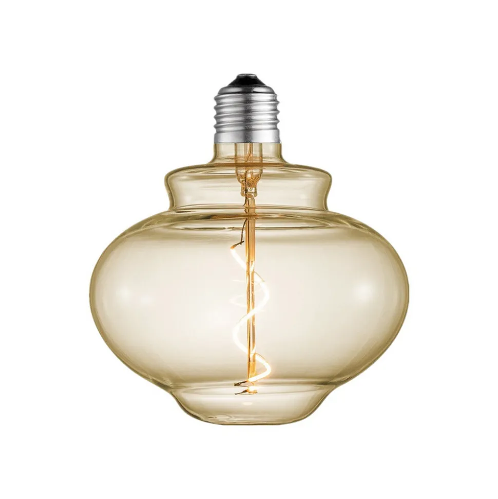 Lucande LED-klokkelampe, E27 4W, ravfarvet, Ø 16 cm, 2700K