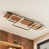 Lucande LED-loftlampe Chariska, 95 cm, sort, træ, CCT