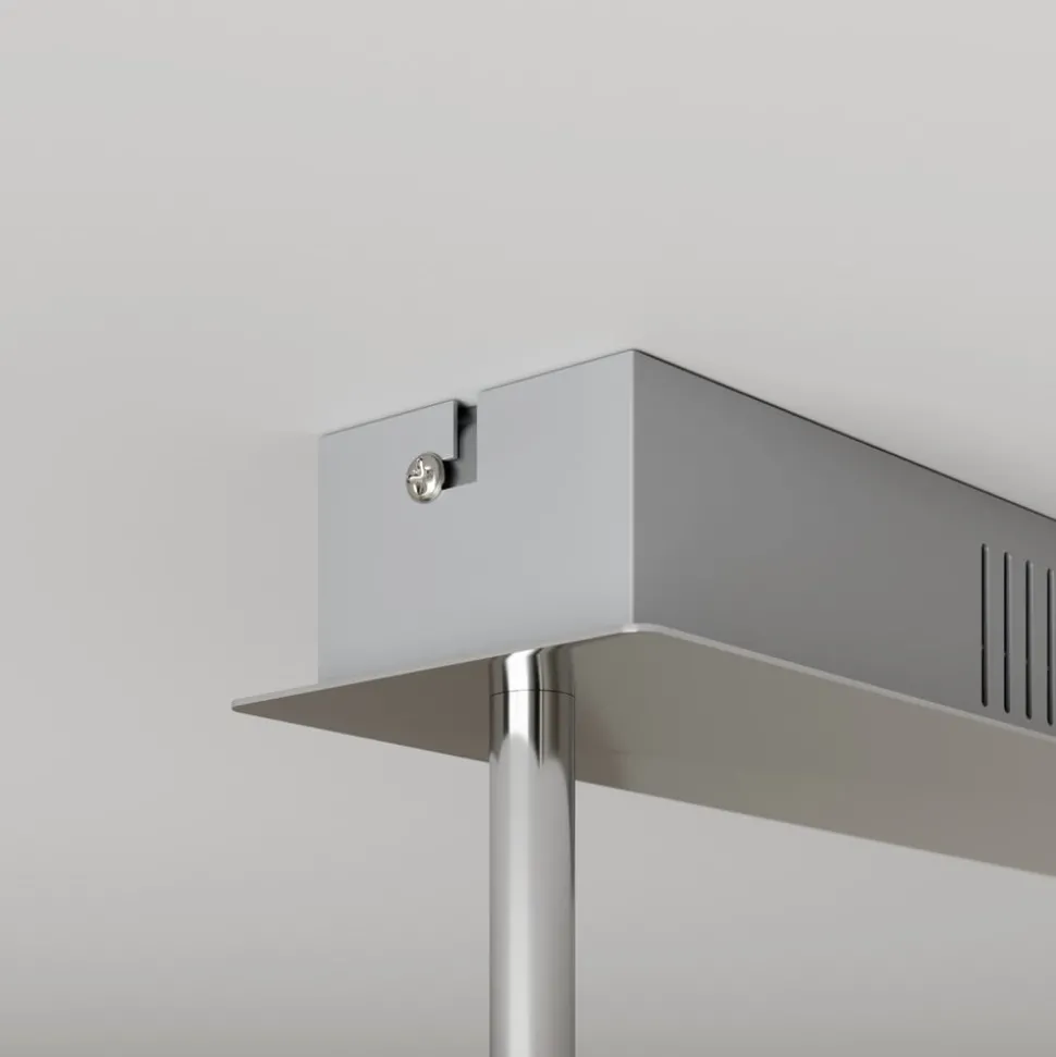 Lucande LED-loftlampe Edano, 122 cm, hvid, tekstil, dæmpbar
