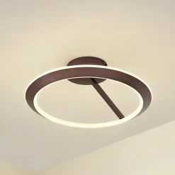 Lucande LED-loftlampe Eldra, kaffebrun, Ø 55 cm, CCT