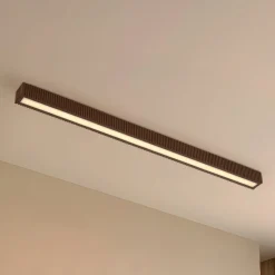 Lucande LED-loftlampe Emara, mørkt træ, eg, dæmpbar