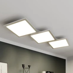 Lucande LED-loftlampe Ilira, 3 lyskilder, sølv, CCT, dæmpbar