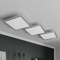 Lucande LED-loftlampe Ilira, 3 lyskilder, sølv, CCT, dæmpbar