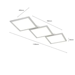 Lucande LED-loftlampe Ilira, 3 lyskilder, sølv, CCT, dæmpbar