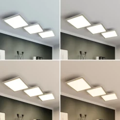 Lucande LED-loftlampe Ilira, 3 lyskilder, sølv, CCT, dæmpbar