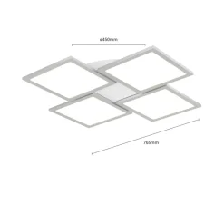 Lucande LED-loftlampe Ilira, 4 lyskilder, sølv, CCT, dæmpbar