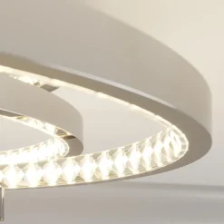 Lucande LED-loftlampe Keely, kromfarvet, krystal, 45 cm