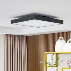 Lucande LED loftlampe Leicy, sort, 60 cm, RGBIC, CCT