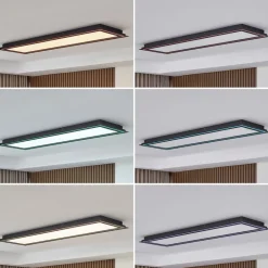 Lucande LED loftlampe Leicy, sort, 124 cm, RGB, CCT