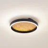 Lucande LED-loftlampe Menulis, sort/guld, PC, Ø 30 cm