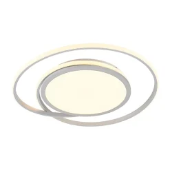 Lucande LED-loftlampe Noud, 65 cm, sølv, metal, CCT
