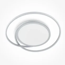 Lucande LED-loftlampe Noud, 65 cm, sølv, metal, CCT