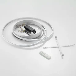 Lucande LED-loftlampe Noud, 65 cm, sølv, metal, CCT