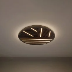 Lucande LED-loftlampe Orven, træ, Ø 50 cm, dæmpbar