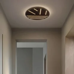 Lucande LED-loftlampe Orven, træ, Ø 50 cm, dæmpbar