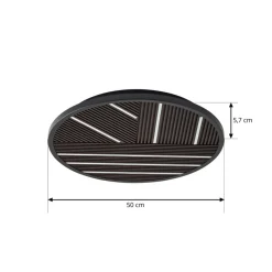 Lucande LED-loftlampe Orven, træ, Ø 50 cm, dæmpbar