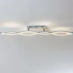 Lucande LED-loftlampe Roan, 115 cm, krom, stål