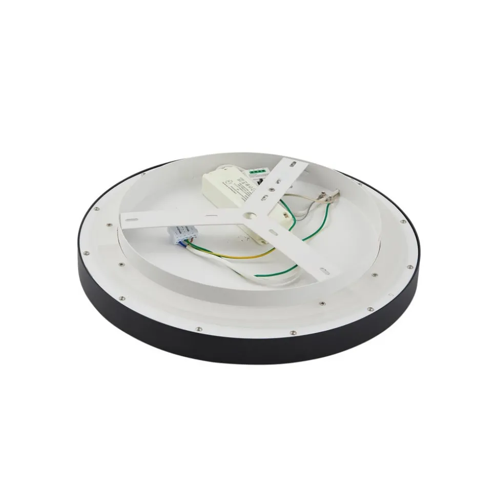 Lucande LED-loftlampe Rotundo, Ø 40 cm, sort, dæmpbar
