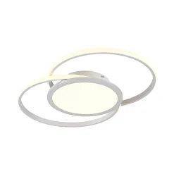 Lucande LED-loftlampe Senne, 63 cm, sølv, aluminium
