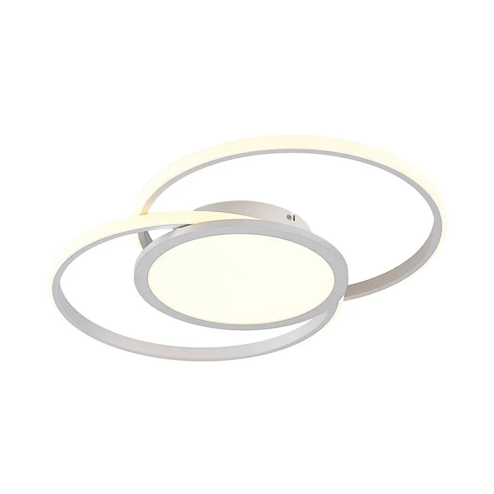 Lucande LED-loftlampe Senne, 63 cm, sølv, aluminium