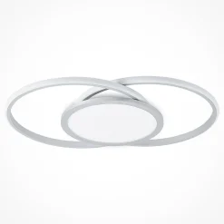 Lucande LED-loftlampe Senne, 63 cm, sølv, aluminium