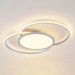 Lucande LED-loftlampe Senne, CCT, sølv, metal