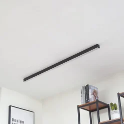 Lucande LED-loftlampe Teniona, 132 cm, sort, aluminium