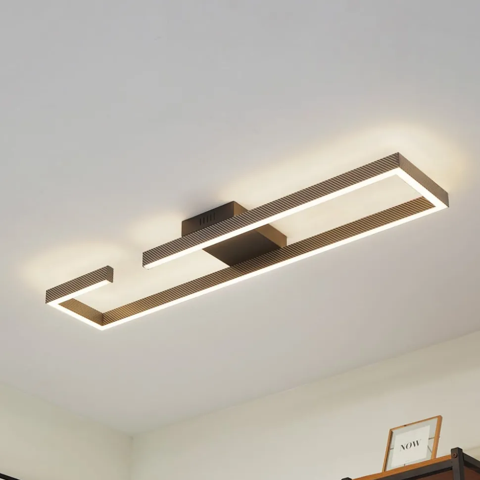 Lucande LED-loftlampe Yvor, 100 cm, sort, aluminium