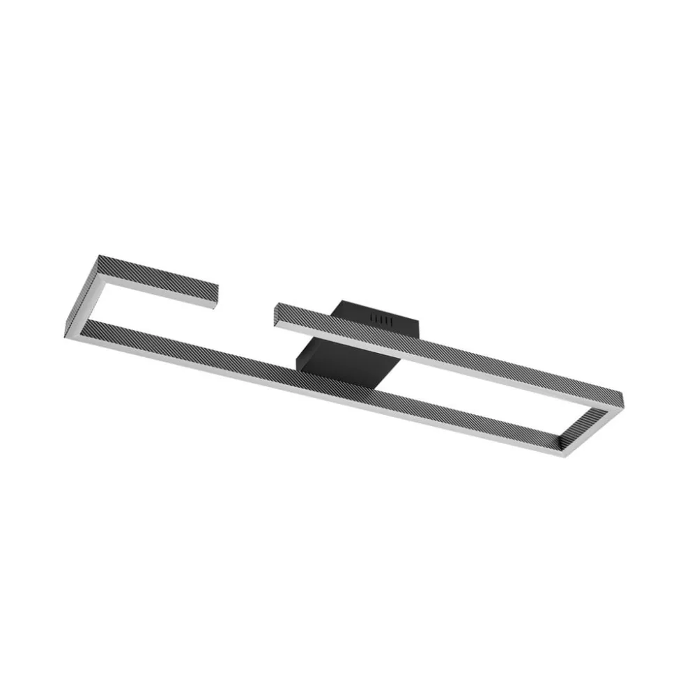 Lucande LED-loftlampe Yvor, 100 cm, sort, aluminium