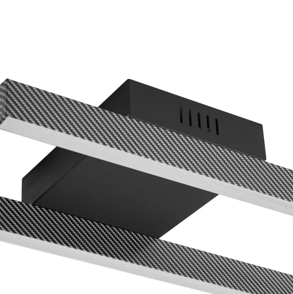 Lucande LED-loftlampe Yvor, 100 cm, sort, aluminium