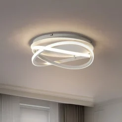 Lucande LED-loftslampe Aldric, hvid, aluminium, Ø 45 cm