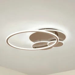 Lucande LED-loftslampe Circulo, kaffebrun, CCT, dæmpbar