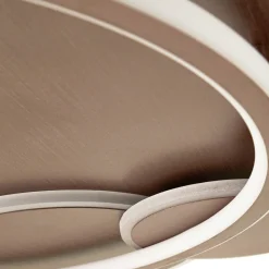 Lucande LED-loftslampe Circulo, kaffebrun, CCT, dæmpbar
