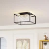 Lucande LED-loftslampe Kassi, sort, jern, dæmpbar, 40 cm