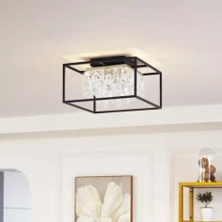 Lucande LED-loftslampe Kassi, sort, jern, dæmpbar, 40 cm