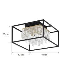 Lucande LED-loftslampe Kassi, sort, jern, dæmpbar, 40 cm