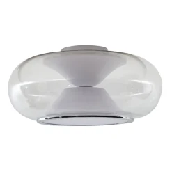 Lucande LED-loftslampe Orasa, glas, hvid/klar, Ø 43 cm