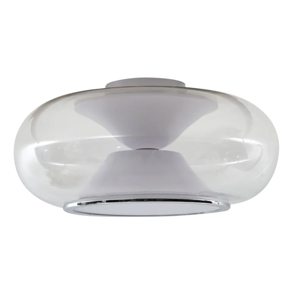 Lucande LED-loftslampe Orasa, glas, hvid/klar, Ø 43 cm
