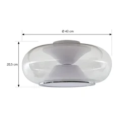 Lucande LED-loftslampe Orasa, glas, hvid/klar, Ø 43 cm
