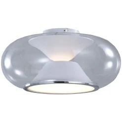 Lucande LED-loftslampe Orasa, glas, hvid/klar, Ø 43 cm