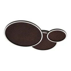 Lucande LED-loftslampe Orven, sort/træ, 80 cm, dæmpbar