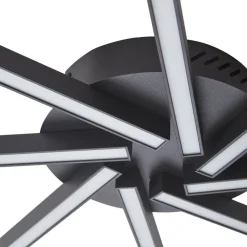 Lucande LED-loftslampe Tjado, Ø 70 cm, sort, metal