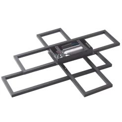 Lucande LED-loftslampe Tjado, 94 cm lang, sort, metal