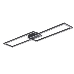 Lucande LED-loftslampe Tjado, 120 cm lang, sort, metal