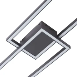 Lucande LED-loftslampe Tjado, 120 cm lang, sort, metal