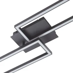 Lucande LED-loftslampe Tjado, 100 cm lang, sort, metal